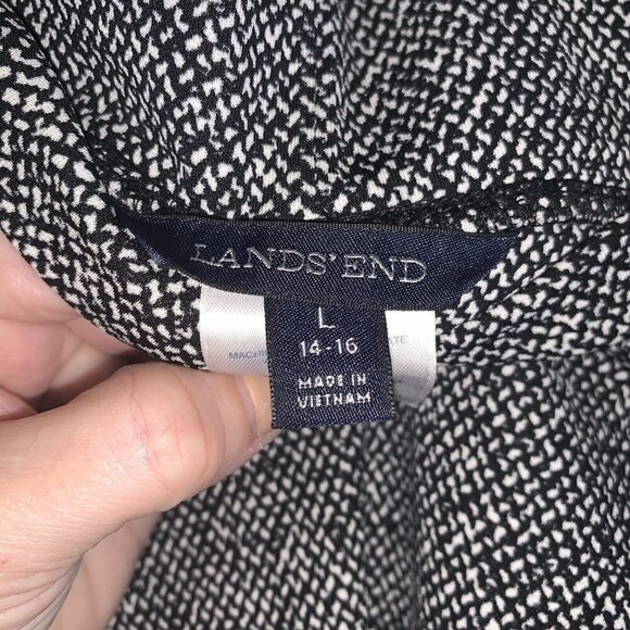 Lands End Black and White Tweed Print Two Piece Skirt Set Size Large 14/16 - Picture 10 of 12